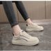 Plover White Women's Thick Soled Versatile Sports Board Shoes, 4.5cm Height Increase, Simple And Comfortable, Paired_vogvips.com