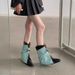 【Fanfuna】Pointed Toe Hot Girl Western Jeans Women 2025 New Slim Short Chunky Heel Martin Boots_vogvips.com