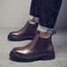 Chelsea Boots Men's Breathable High-top Shoes Wind One-pedal Martin Boots Men's Boots Men's Cigarette Boots_vogvips.com