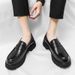 Fashion Loafers Shoes For Men And Teenagers, Thick Soled Height Increasing Shoes, Black Fashionable Men's Casual Leather Shoes For All Seasons_vogvips.com