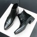 European Warm Series Martin Korean Style British Pointed Toe Fashion High Top Men's Trendy Short Boots Personality Leather Shoes_vogvips.com