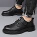 European Warm Series Autumn Winter Niche Fashion Casual Men's High-end Business Commuter Leather Soft Sole Versatile Work Shoes_vogvips.com