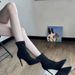 Stiletto High Heel Ankle For Women 2025 Autumn Winter New Pointed Toe Suede Stretch Slim Slimming Mid-Calf Sock Boots_vogvips.com