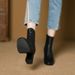 2025 Autumn Winter New French Style High Ankle For Petite Women Chunky Heel Square Toe White Stretch Slim Bare Boots_vogvips.com