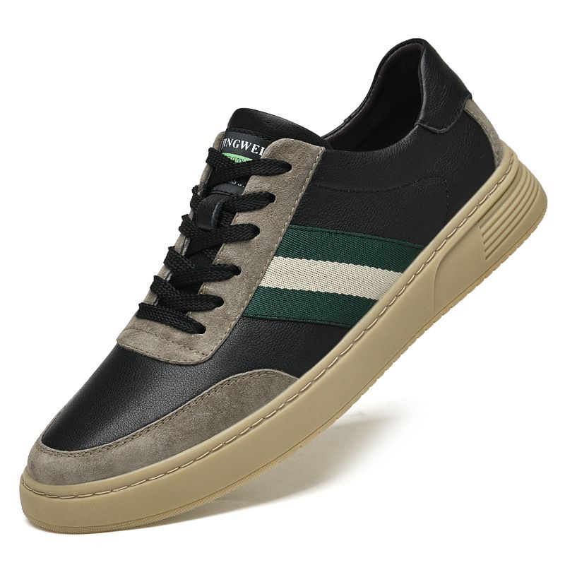 Large Size Men's Shoes Rubber Flat Bottom Men's Casual Shoes Lace-up Board Shoes White Shoes_vogvips.com