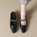 Half Slip Sandals For Women French Style Chunky Heel Rhinestone Slip On Summer Outer Wear Closed Toe 6 Summer 958_vogvips.com
