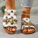 New Style Printed Round Toe Flat For Women 2026s Best Selling Large Sizes 36 43 Chain Buckle Holiday Beach Slippers Free_vogvips.com
