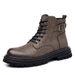 European Warm Series Martin Autumn Winter Warm British Style Men's Plush Lined Leather Shoes High Top Work Boots_vogvips.com
