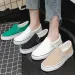 White Canvas Women Couple Slip On Flat Comfortable Casual Fashion Platform Ladies Vulcanized Shoes Atillas Mujer 240607_vogvips.com