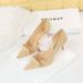 8829-A2 Korean Style Banquet Stiletto High Heels Suede Shallow Pointed Toe Pearl Metal Chain Side Hollow Women's Single_vogvips.com