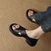 One Shoe Two Wear Faux Leather Cross Strap Open Toe For Women Summer New Comfortable Soft Thick Sole Roman Sandals_vogvips.com