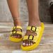 Summer New Plus Size Slippers For Women, One Line Double Row Buckle Sandals, Comfortable And Casual, Lightweight Sandals_vogvips.com