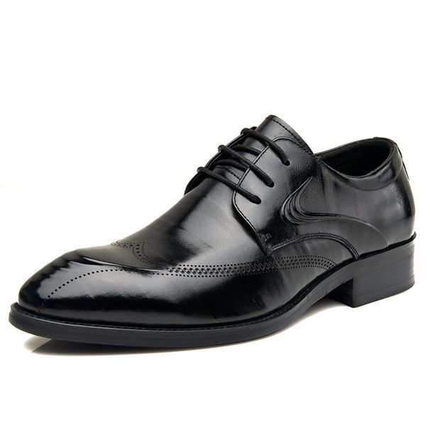 Euro Step First Layer Cowhide Brogue Carved Business British Formal Wedding Genuine Leather Casual Men's Shoes_vogvips.com