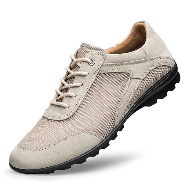 Men's Casual Shoes Mesh Lace-up Outdoor Casual Work Men's Shoes Round Head Shallow Mouth Work Shoes_vogvips.com
