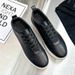 Black Men's Slip-On Skateboard Round Toe Lazy Casual Lightweight Sneakers Export Flat Shoes For Men_vogvips.com