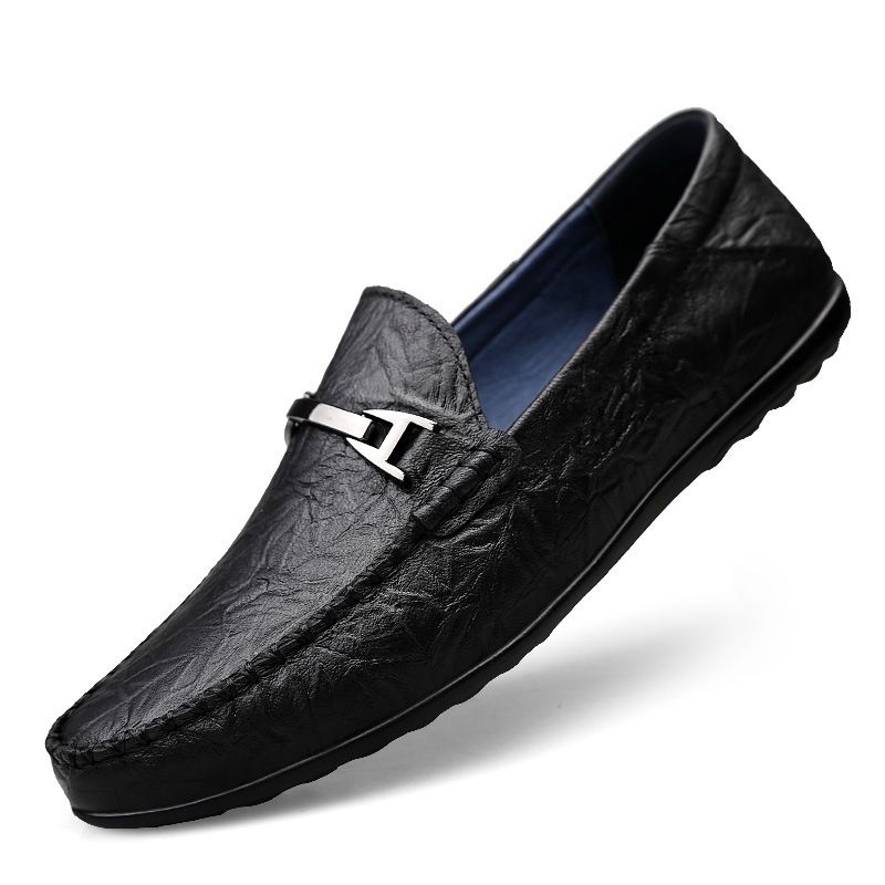 Pattern Casual Leather Shoes Large Size Men's Shoes Men's Beanie Shoes Men's Lazy Shoes Driving Shoes_vogvips.com