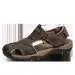 Summer Men's Genuine Leather Sandals Lightweight MD Sole Outdoor Headpack Fashionable Beach Plus Size Shoes_vogvips.com