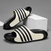 European Imported Slippers For Men And Women, Striped Open-toe Rubber Soles, Non-slip, Comfortable, Thick-soled,_vogvips.com