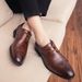 Euro Step Men's Leather Korean Trend Brogue British Style Business Formal Casual Fashion Hairstylist Wedding Shoes_vogvips.com