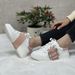 Baby Same Style New Rhinestone Square Buckle White Sneakers For Women Genuine Leather Sports Versatile Hidden Heel_vogvips.com