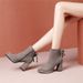 Autumn Winter New Women's Thick High Heel Short 2025 Fleece Lined European American Lace-up British Style Martin Boots_vogvips.com