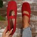 New Large Size Hollow Fly-knit Flat Women, Breathable Slip-on Square-toed Work Shoes For All Seasons_vogvips.com