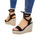 Cross-border Plus-size Lace-up Roman Women, New Summer Style, Wedge-heeled Thick-soled Linen Sandals For Women_vogvips.com