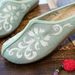 Slippers, Linen, Peony Cloth Shoes, Round Headed Flat Slippers, 2 Spring/summer New Styles, Women's Embroidered Shoes_vogvips.com