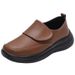 Plus-Size Men's Soft-Soled 2026 Spring/Autumn Leather Sho, Thick-Soled Low-Top Loafers With Velcro, Casual Slip-On_vogvips.com