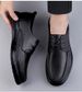 Loafers Men's Leather Shoes Soft Sole Lace-Up Dress Men's Shoes Wind Round Head Lace-Up Casual Shoes Work Shoes_vogvips.com