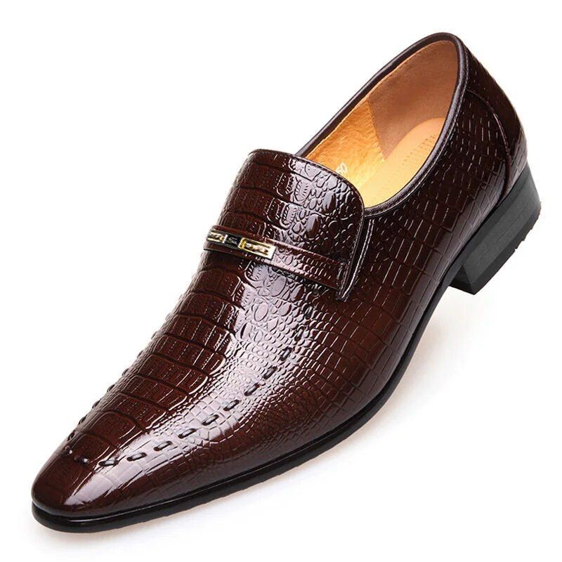 2022 New Men's Casual Classic Low-Cut Emed Leather Comfortable Business Dress Shoes Man Loafers Plus Size 38-48_vogvips.com