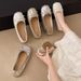 French Ballet Style Shallow Mouth Single Shoes Women's Summer Skirt Mary Jane Shoes Bow Soft Sole Beanie Shoes_vogvips.com