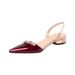 Sandals Women's Pointed Head Thick Heel Sandals Soft Leather Bag Head Fashion Middle Heel Versatile Outer Wear Empty High Heels_vogvips.com