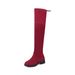 Over-the-Knee Long For Women, Stretch Slimming Plus Size Suede Women's Boots, Sizes 40-46, Back Lace-Up Riding Boots Z8_vogvips.com
