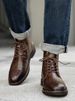 European Warm Series Men's Martin British Style High Leather Handmade Distressed Work Top Layer Cowhide Motorcycle Boots Trendy_vogvips.com