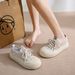 Round Head White Shoes Student Casual Muffin Shoes Hollow Breathable Casual Big Head Shoes_vogvips.com