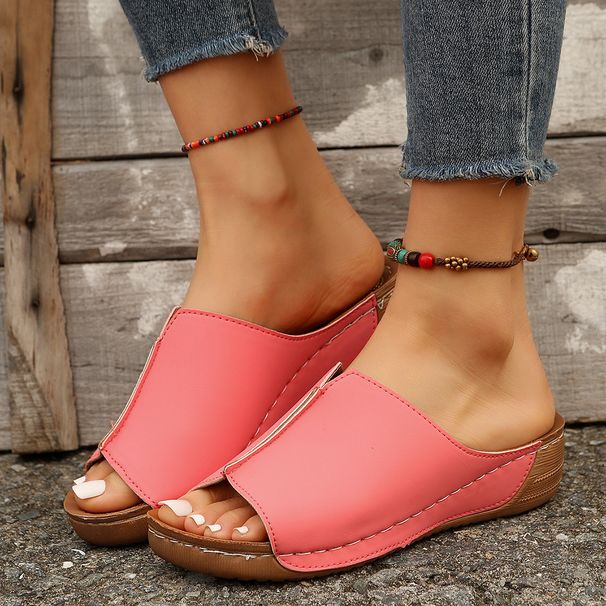 New Style Sloping Heel Summer 2025, Trendy And Comfortable Roman Sandals For Women In Large Sizes_vogvips.com