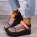 Platform Platform With Color-matching Velcro Sandals For Women Beach Shoes Plus Size Shoes_vogvips.com