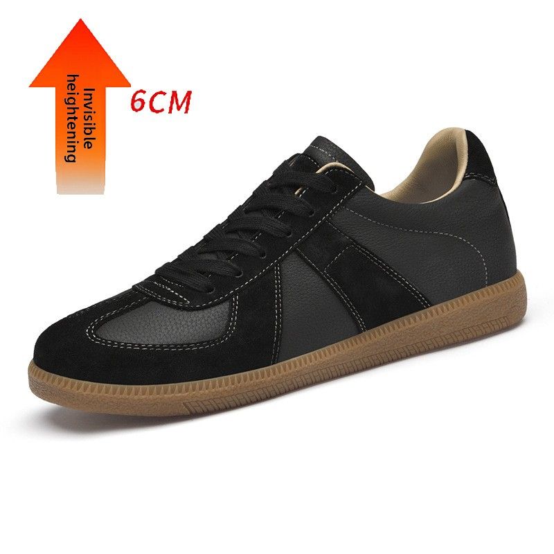 Height-increasing German Training Shoes Men's First-layer Cowhide Comfortable Lace-up Board Shoe Genuine Leather Business Casual Beef Tendon Soft Sole_vogvips.com