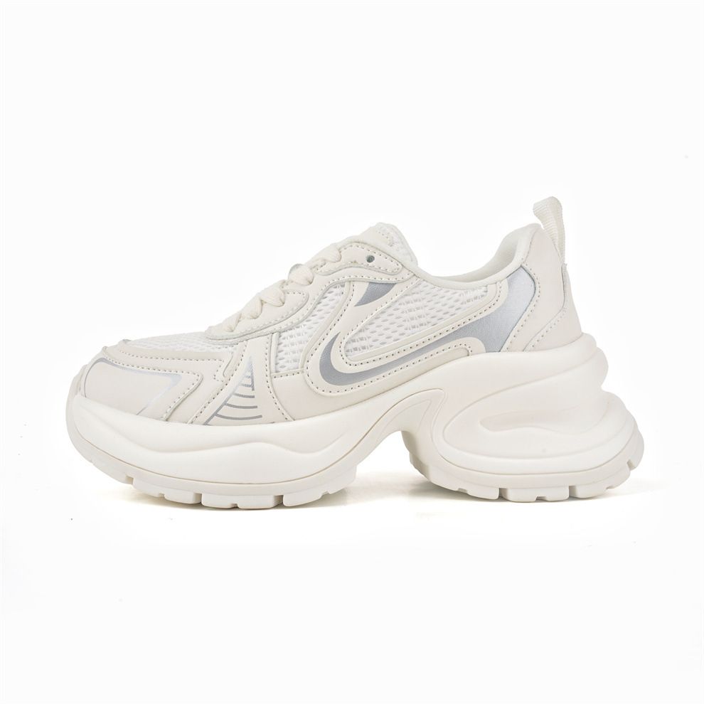 High Quality Space Silver 7cm Thick Soled Dad For Women In Summer, Breathable Mesh, Sponge Cake Inside, Height_vogvips.com