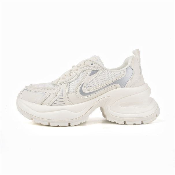 High Quality Space Silver 7cm Thick Soled Dad For Women In Summer, Breathable Mesh, Sponge Cake Inside, Height_vogvips.com