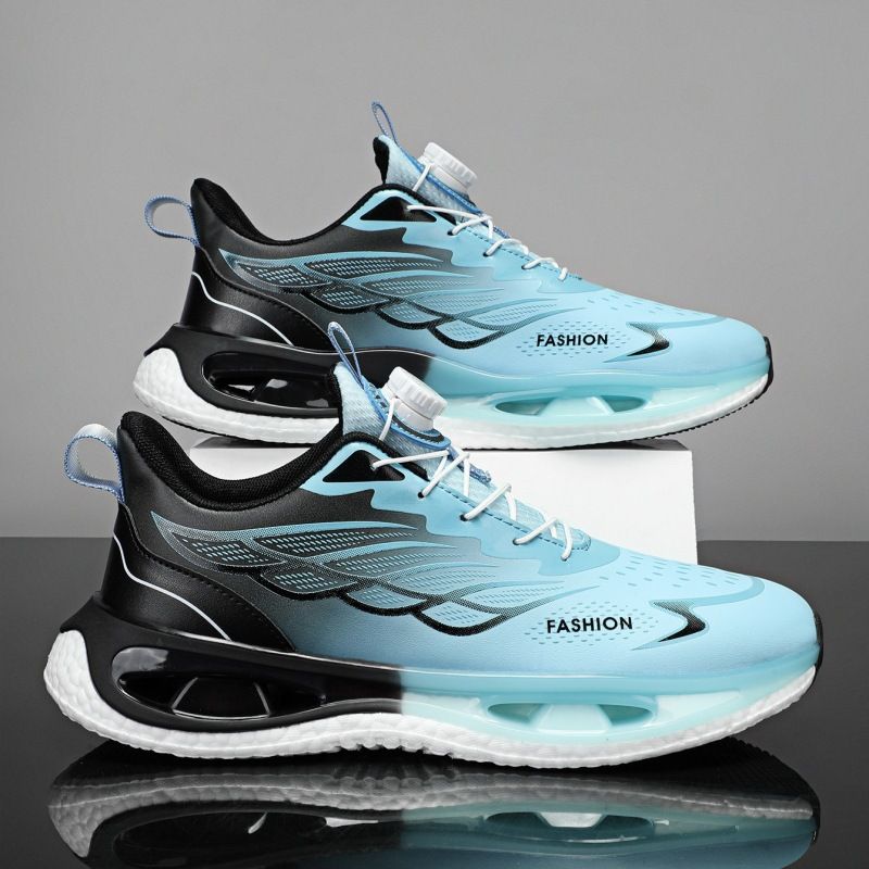 New Men's Shock-Absorbing Spring Spinning Youth Button Popcorn Sports Running Shoes_vogvips.com