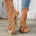 Beach Woven Hollow Women Flats Casual Clip Toe Sandals Summer 2024 New Fashion Walking Shoes Dress Femme Slides_vogvips.com