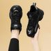 2025 Casual Sports Shoes For Women, Autumn And Winter, Large Size, Versatile, Fleece-Lined, Black Thick-Soled Dad Sneakers, Flat Sports Shoes_vogvips.com