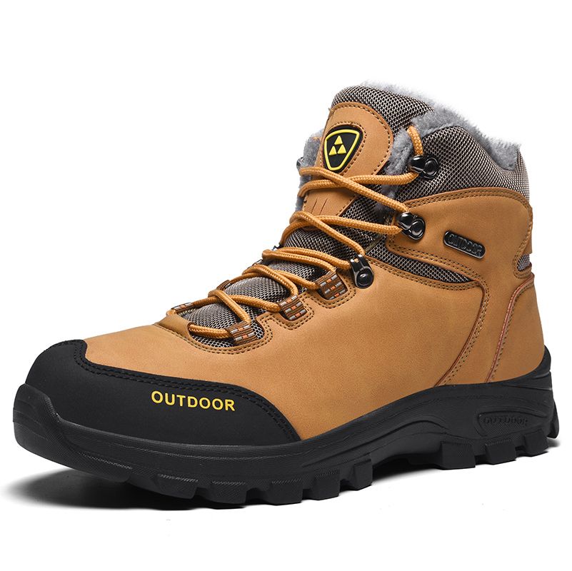 Winter Snow Boots Men Anti-slip Warm Soft Plush Casual Hiking Shoes Men Thick-soled Breathable Outdoor High-top Ankle Boots Men_vogvips.com
