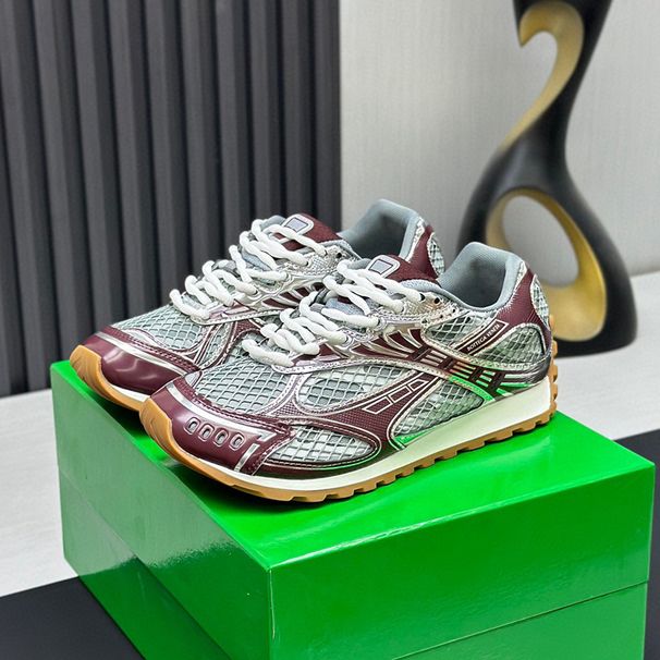 B-brand New Model Genuine Leather Mesh Patchwork Sports Casual Thick-soled Height-increasing Dad Shoes, Fashionable And_vogvips.com