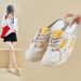 Half-trust Dad Shoes Female Student Casual Shoes Mesh Breathable Heightening Shoes_vogvips.com