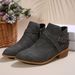 Women's plus Size Chelsea Boots Pointed Toe mid Heeled Ankle Boot with Cross Strap Side Zipper Feature Autumn New Style_vogvips.com