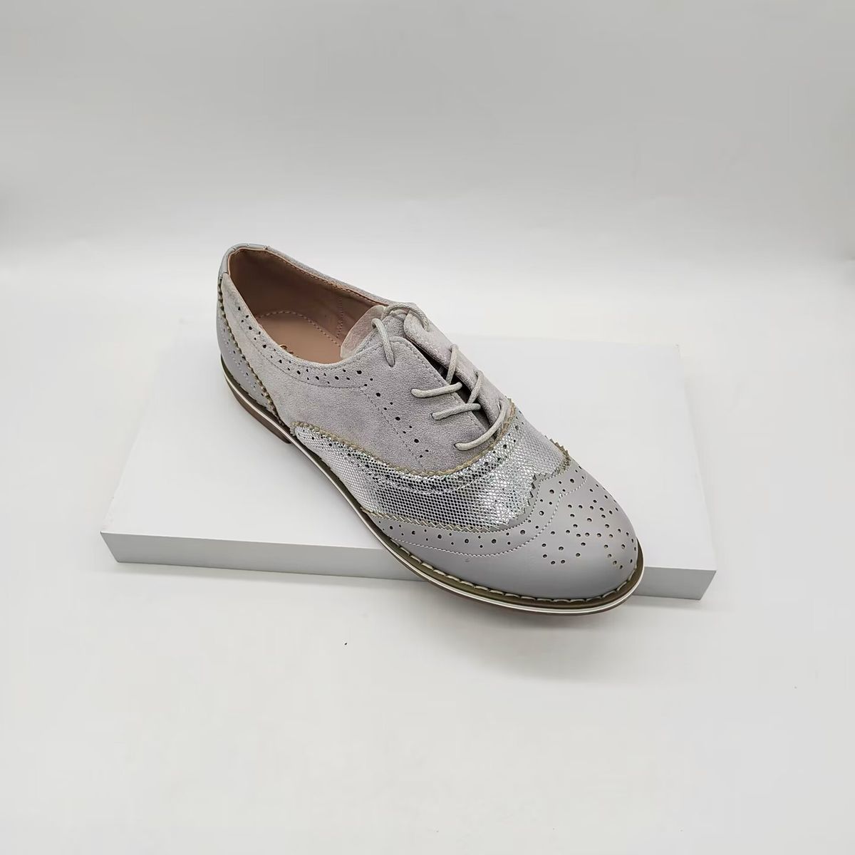 Women S Lace Up Formal New Style Casual Office Handmade Brogue Party Leather Shoes_vogvips.com
