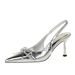 Pointed High Heels, Shallow Mouth Hollow Bow Back Strap Women's Shoes, Thin Heel Back Empty Single Shoes Women's_vogvips.com